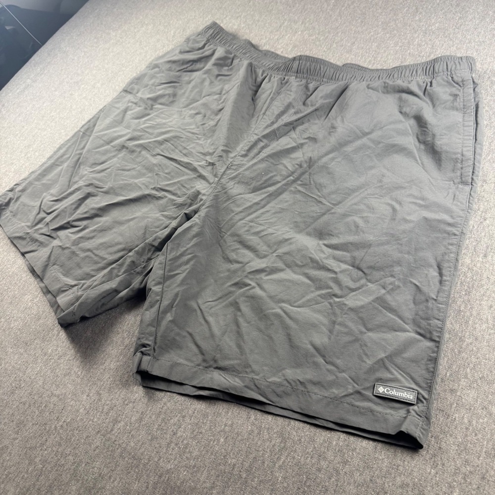 Columbia Mens Hiking Water Shorts Gray‎ XL 8 Inch Inseam Mesh Lined Drawstring